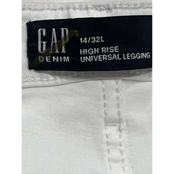 NWT GAP High Rise Universal Legging 14/32L White Ripped #683725 - Picture 5 of 6